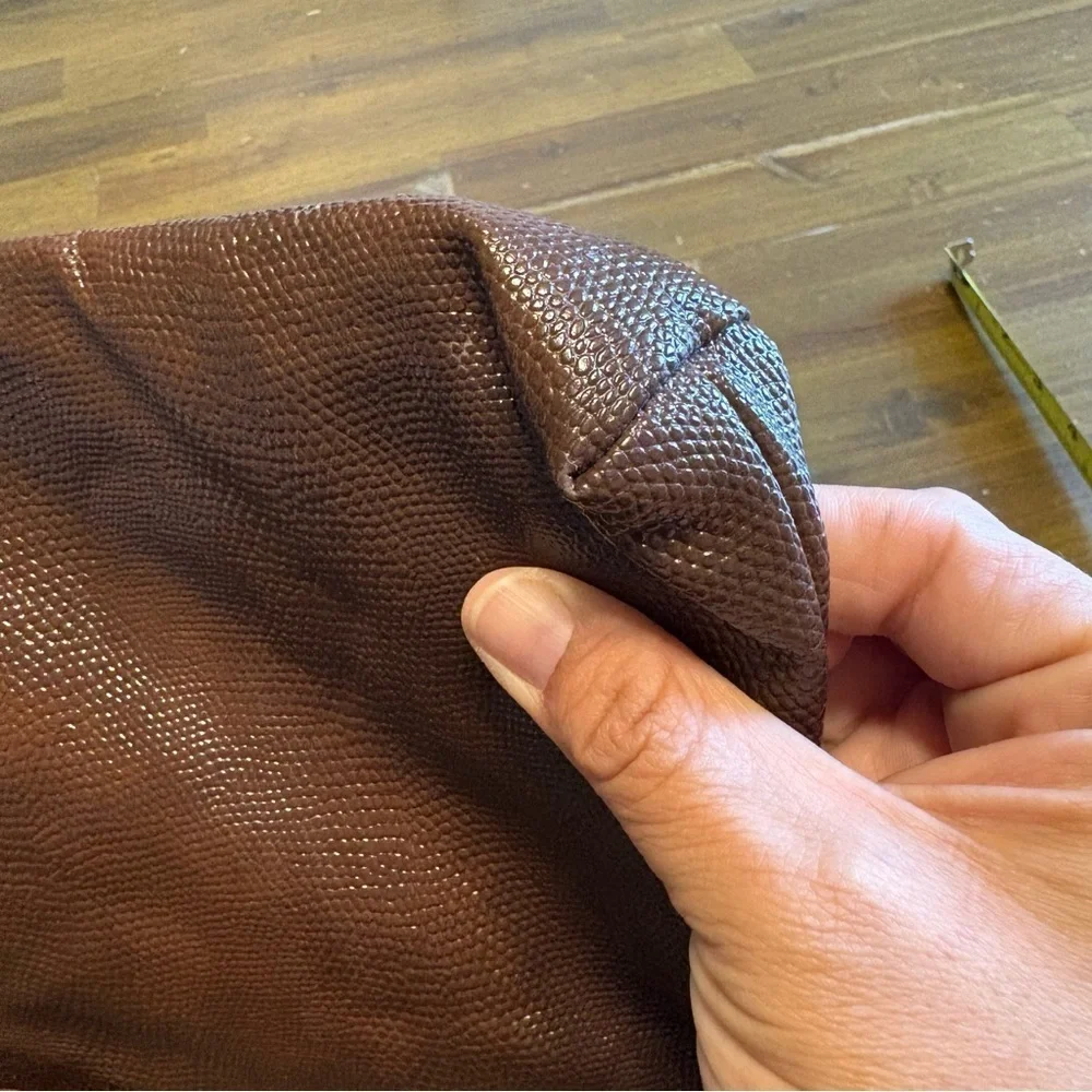 Vintage Lizard Skin Brown Clutch Evening Bag Purse Textured Rare